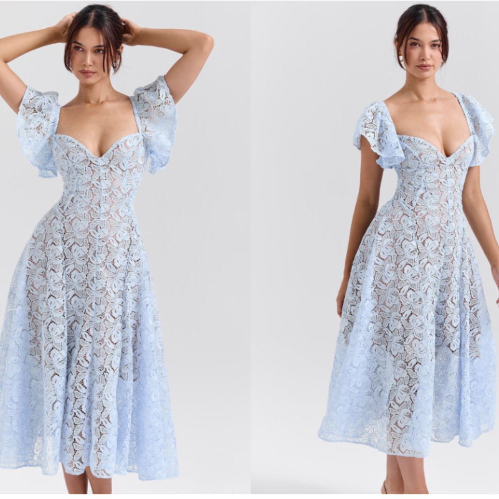 chinese dress ladies Petal & Pup Women's Nova Flutter Sleeve Midi Dress